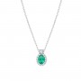AMEN - COLLANA MADAME IN ARGENTO CON ZIRCONE VERDE