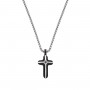 AMEN - COLLANA PENDENTE CROCE BICOLORE IN ACCIAIO