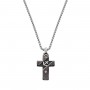 AMEN - COLLANA PENDENTE CROCE E ANCORA IN ACCIAIO