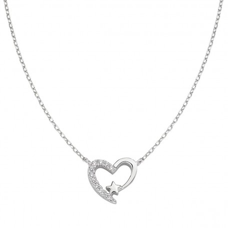 AMEN - COLLANA "CUORE" IN ARGENTO CON ZIRCONI