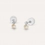 STROILI - ORECCHINI LOBO BON TON ORO BIANCO PERLA D'ACQUA DOLCE CUBIC ZIRCONIA