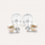 STROILI - ORECCHINI LOBO BON TON ORO BIANCO PERLA D'ACQUA DOLCE CUBIC ZIRCONIA