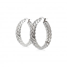 OPS - COLLEZIONE BOLD - ORECCHINI A CERCHIO RICAMO ALLORO DA 3,5MM