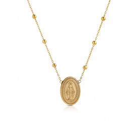 OPS - COLLEZIONE FAITH - COLLANA DORATA CON PENDENTE E SOGGETTO SACRO