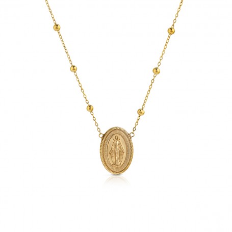 OPS - COLLEZIONE FAITH - COLLANA DORATA CON PENDENTE E SOGGETTO SACRO