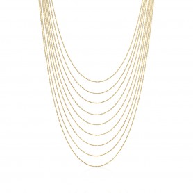 OPS - COLLEZIONE MULTI LINE - COLLANA MULTIFILO IN ACCIAIO DORATO