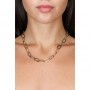 OPS - COLLEZIONE LINK - COLLANA CATENA IN ACCIAIO DORATO OVALE