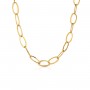 OPS - COLLEZIONE LINK - COLLANA CATENA IN ACCIAIO DORATO OVALE