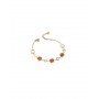 OPS - COLLEZIONE MOSAIC - BRACCIALE IN ACCIAIO DORATO E PIETRE ARANCIONI