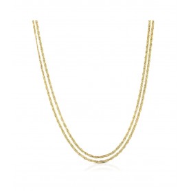 OPS - COLLEZIONE MULTI LINE - COLLANA DOPPIA CATENA IN ACCIAIO DORATO