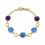 OPS - COLLEZIONE MOSAIC - BRACCIALE IN ACCIAIO DORATO E PIETRE BLU
