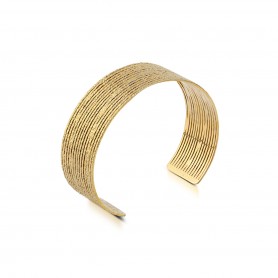 OPS - COLLEZIONE AURA - BRACCIALE RIGIDO MARTELLATO DORATO