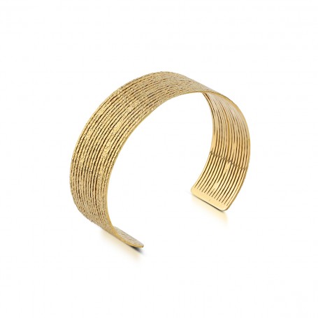 OPS - COLLEZIONE AURA - BRACCIALE RIGIDO MARTELLATO DORATO