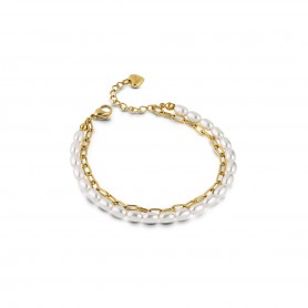 OPS - COLLEZIONE PURE PEARL - BRACCIALE CON PERLE BIANCHE CON CATENA