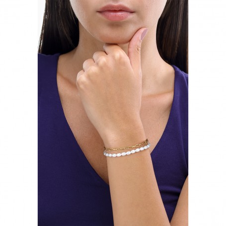 OPS - COLLEZIONE PURE PEARL - BRACCIALE CON PERLE BIANCHE CON CATENA