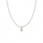 OPS - COLLEZIONE PURE PEARL - COLLANA PERLE BIANCHE PENDENTE CON CRISTALLO ACQUAMARINA