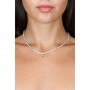 OPS - COLLEZIONE PURE PEARL - COLLANA PERLE BIANCHE PENDENTE CON CRISTALLO ACQUAMARINA