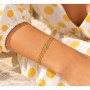 OPS - COLLEZIONE ARIEL - BRACCIALE A TRE FILI CON DETTAGLIO CENTRALE CON CRISTALLI VERDI