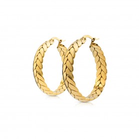 OPS - COLLEZIONE BOLD - ORECCHINI A CERCHIO RICAMO ALLORO DORATO DA 3,5MM