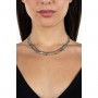 OPS - COLLEZIONE MULTI LINE - COLLANA MULTIFILO IN ACCIAIO CON CATENA GROUMETTE