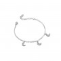 OPS - COLLEZIONE ARIEL - BRACCIALE CON CATENA E PENDENTI A FORMA DI LUNA CON CRISTALLI