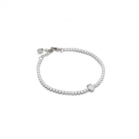 OPS - COLLEZIONE GLIMMER - BRACCIALE TENNIS CON PIETRA OVALE BIANCA