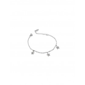 OPS - COLLEZIONE ARIEL - BRACCIALE CON CATENA E PENDENTI A FORMA DI STELLA CON CRISTALLI