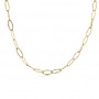 OPS - COLLEZIONE LINK - COLLANA CATENA IN ACCIAIO DORATO LINK OVALE MARTELLATO