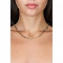 OPS - COLLEZIONE LINK - COLLANA CATENA IN ACCIAIO DORATO LINK OVALE MARTELLATO