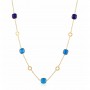 OPS - COLLEZIONE MOSAIC - COLLANA IN ACCIAIO DORATO E PIETRE BLU