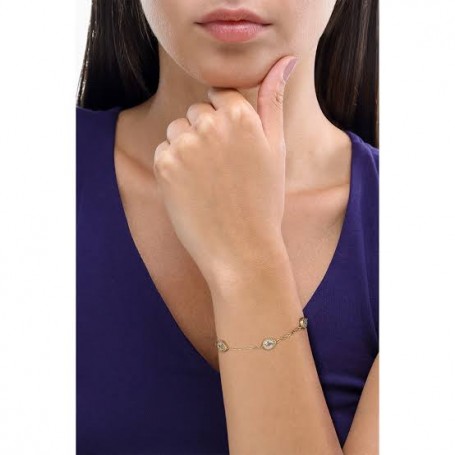 OPS - COLLEZIONE ARIEL - BRACCIALE A CATENA CON DETTAGLI A FORMA DI GOCCIA CON CRISTALLI