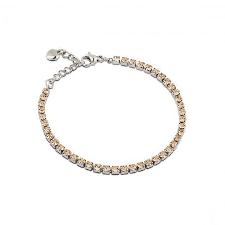 OPS - COLLEZIONE GLIMMER - BRACCIALE TENNIS CON PIETRE CARAMELLO
