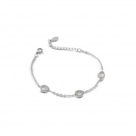 OPS - COLLEZIONE ARIEL - BRACCIALE A CATENA CON DETTAGLI A FORMA DI GOCCIA CON CRISTALLI