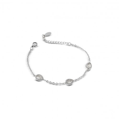 OPS - COLLEZIONE ARIEL - BRACCIALE A CATENA CON DETTAGLI A FORMA DI GOCCIA CON CRISTALLI