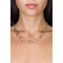 OPS - COLLEZIONE LINK - COLLANA CATENA IN ACCIAIO DORATO LINK CERCHIO