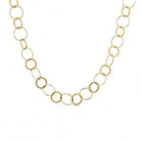 OPS - COLLEZIONE LINK - COLLANA CATENA IN ACCIAIO DORATO LINK CERCHIO