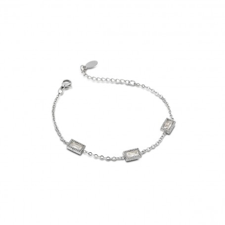 OPS - COLLEZIONE ARIEL - BRACCIALE A CATENA CON DETTAGLI CON CRISTALLI