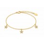 OPS - COLLEZIONE ARIEL - BRACCIALE CON CATENA E PENDENTI A FORMA DI STELLA CON CRISTALLI