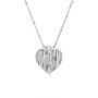 OPS - COLLEZIONE FLOW - COLLANA CON PENDENTE CUORE PICCOLO E CRISTALLO CENTRALE
