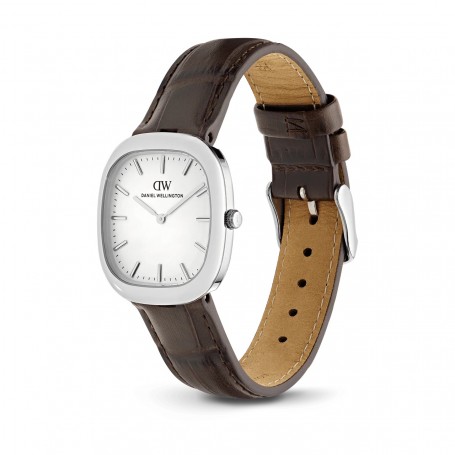 DANIEL WELLINGTON - OROLOGIO CORT BROWN LEATHER SILVER - 30X38MM