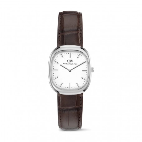 DANIEL WELLINGTON - OROLOGIO CORT BROWN LEATHER SILVER - 30X38MM