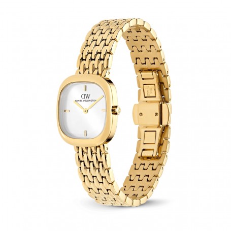 DANIEL WELLINGTON - OROLOGIO WHITE GRAIN-LINK GOLD - 24X28MM