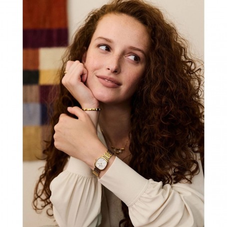 DANIEL WELLINGTON - OROLOGIO WHITE GRAIN-LINK GOLD - 24X28MM