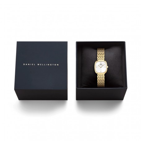 DANIEL WELLINGTON - OROLOGIO WHITE GRAIN-LINK GOLD - 24X28MM