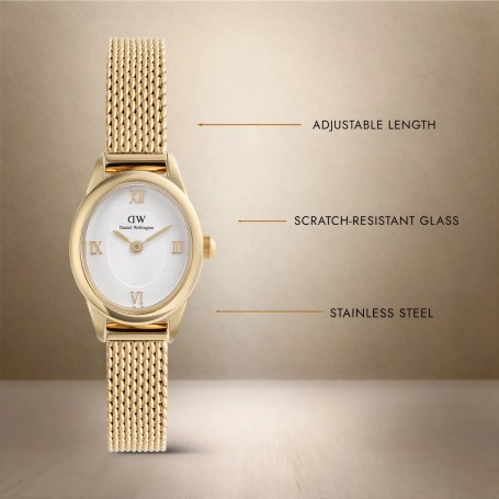 DANIEL WELLINGTON - OROLOGIO OPHELIA MINI MESH WHITE GOLD - 22x25MM