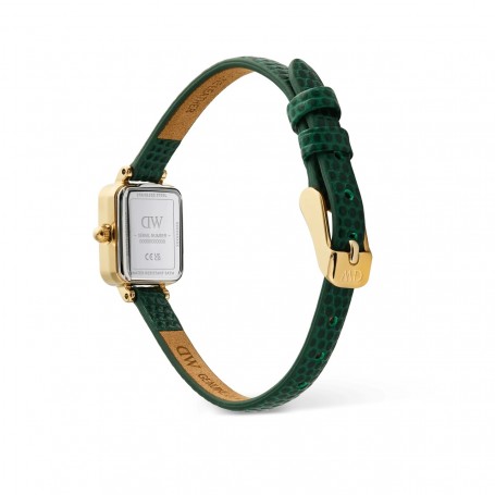 DANIEL WELLINGTON - OROLOGIO QUADRO MINI GREEN LIZARD WARWICK GOLD - 15,4X18,2MM