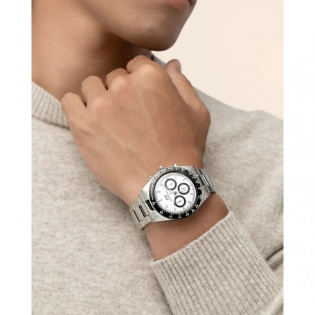 DANIEL WELLINGTON - OROLOGIO ICONIC TACHYMETER 3-LINK SILVER - 42MM