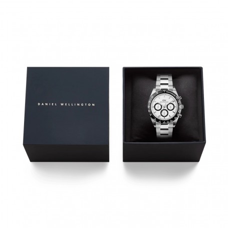 DANIEL WELLINGTON - OROLOGIO ICONIC TACHYMETER 3-LINK SILVER - 42MM