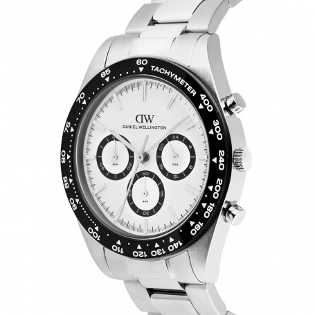 DANIEL WELLINGTON - OROLOGIO ICONIC TACHYMETER 3-LINK SILVER - 42MM