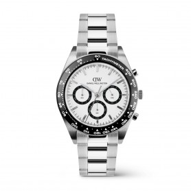 DANIEL WELLINGTON - OROLOGIO ICONIC TACHYMETER 3-LINK SILVER - 42MM